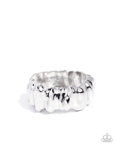 COMING SOON Paparazzi Warped Wheelhouse - Silver Hinged Bracelet