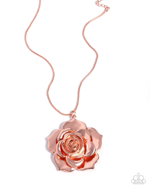 Paparazzi Restful Rose - Copper Necklace