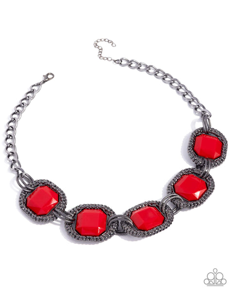 Paparazzi Framing Fanatic - Red Necklace
