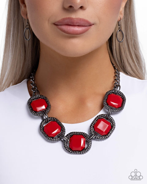 Paparazzi Framing Fanatic - Red Necklace