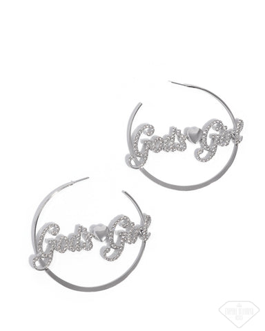 COMING SOON Paparazzi Shine with Purpose - White Hoop Earrings