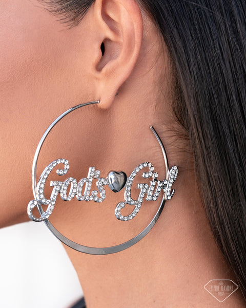 COMING SOON Paparazzi Shine with Purpose - White Hoop Earrings