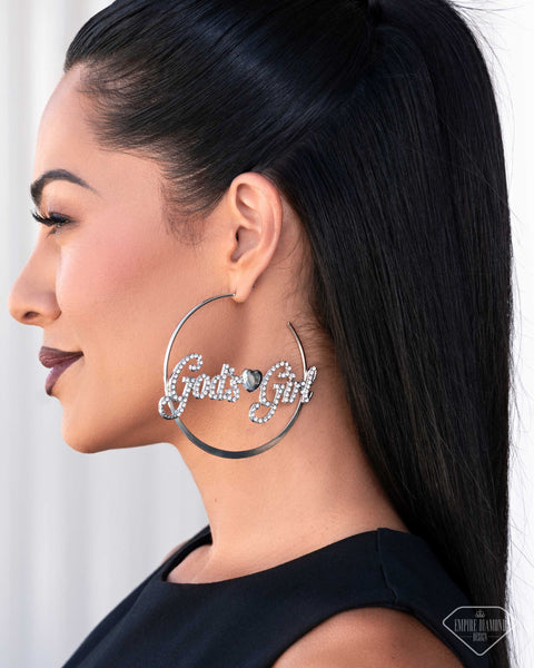 COMING SOON Paparazzi Shine with Purpose - White Hoop Earrings