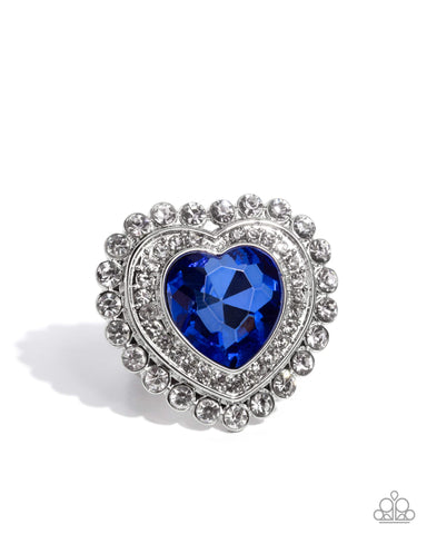 COMING SOON Paparazzi Head Over HEART - Heart Blue Ring