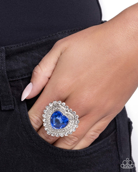 COMING SOON Paparazzi Head Over HEART - Heart Blue Ring