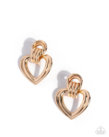 COMING SOON Paparazzi 
Constant Calm - Gold Heart Earrings