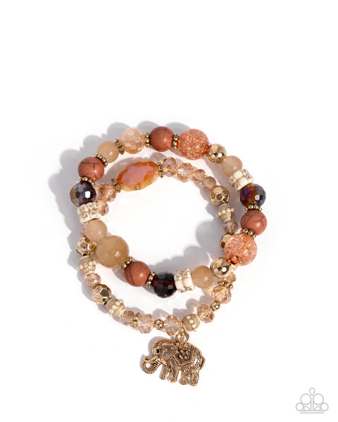 Paparazzi Wise Whimsy - Brown Elephant Charm Bracelet