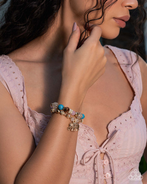 Paparazzi Wise Whimsy - Pink Elephant Bracelet