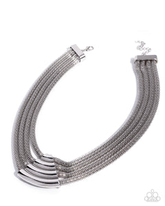 COMING SOON Paparazzi Get the MESH-age - Silver Necklace