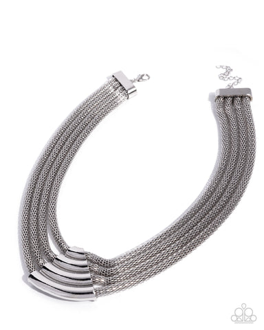 COMING SOON Paparazzi Get the MESH-age - Silver Necklace