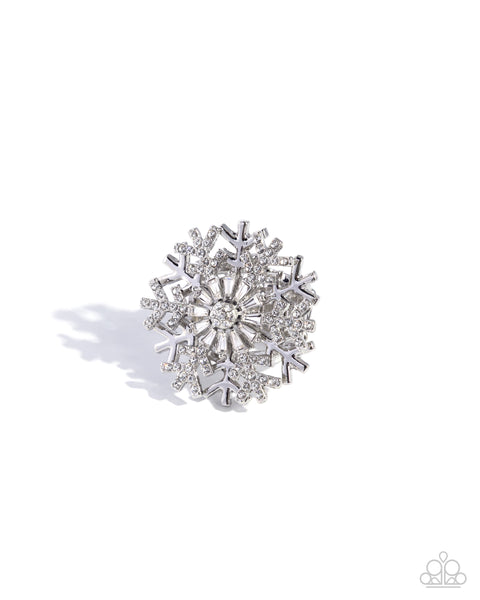 COMING SOON Paparazzi 
Snowflake Sensation - White Ring