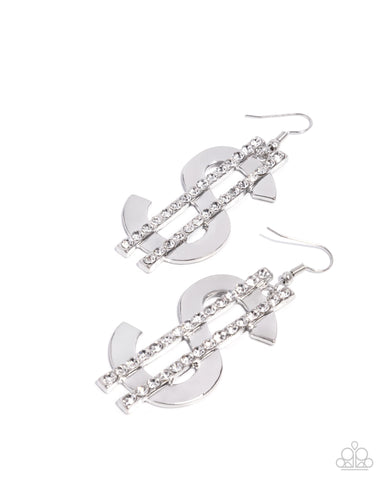 COMING SOON Paparazzi Magnate Moment - White Earrings