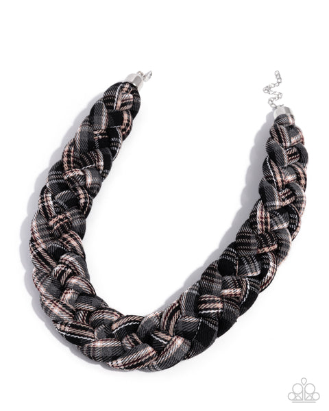 COMING SOON Paparazzi Fanati Fine Flannel - Black Necklace