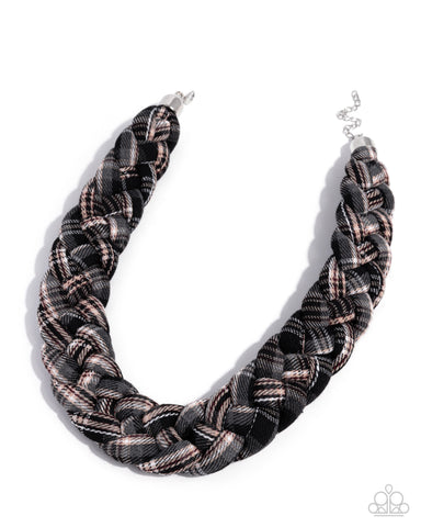 COMING SOON Paparazzi Fanati Fine Flannel - Black Necklace