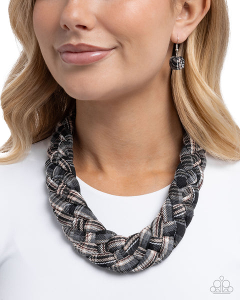 COMING SOON Paparazzi Fanati Fine Flannel - Black Necklace