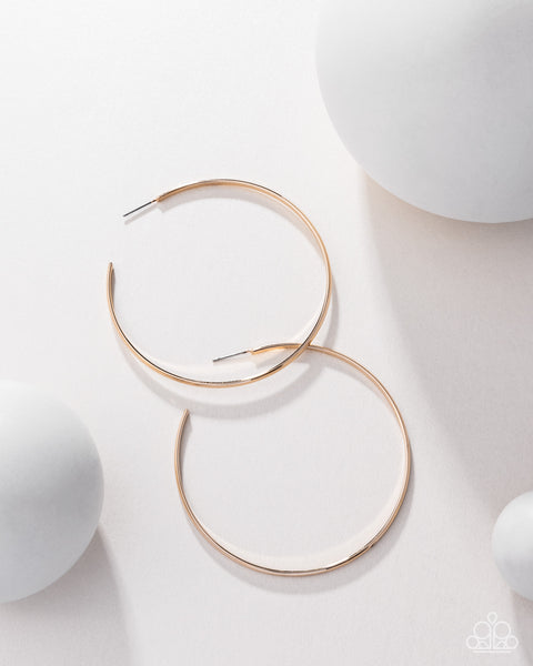 COMING SOON Paparazzi 
Basic Bombshell - Gold Hoop Earrings