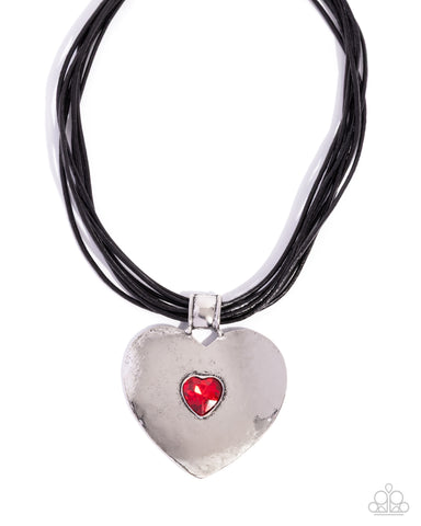 COMING SOON Paparazzi Galentines Day - Red Heart Necklace