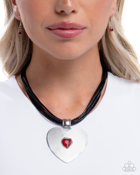 COMING SOON Paparazzi Galentines Day - Red Heart Necklace