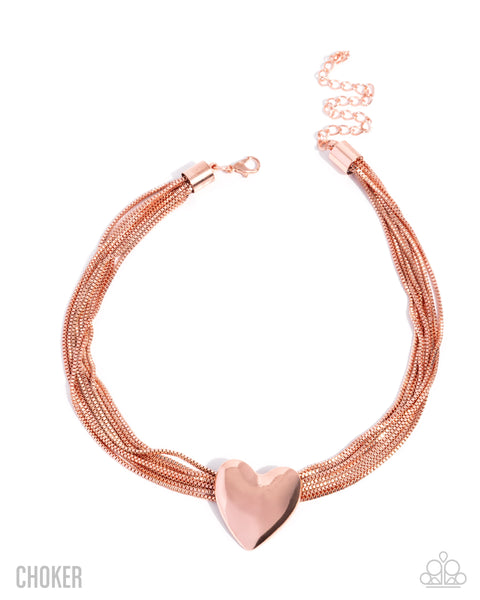 COMING SOON Paparazzi 
Gathered Galentine Heart Copper Earrings