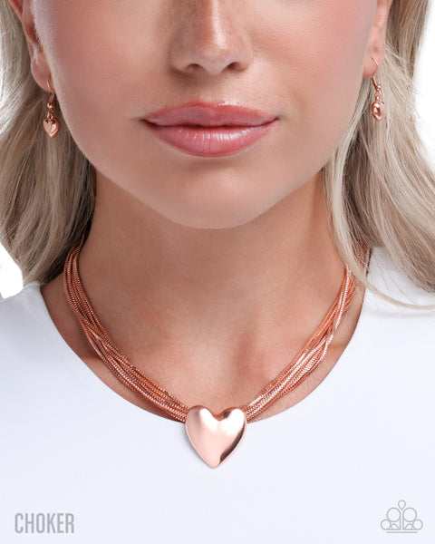COMING SOON Paparazzi 
Gathered Galentine Heart Copper Earrings