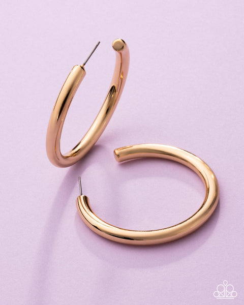 Sinuous Sheen - Gold Hoop earrings