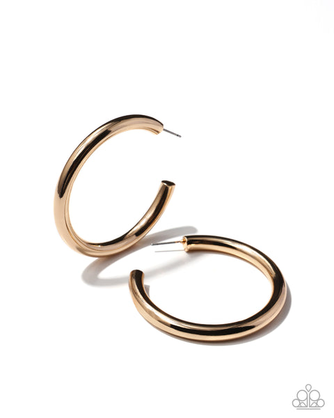 Sinuous Sheen - Gold Hoop earrings
