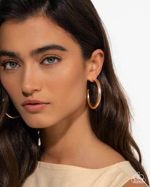 Sinuous Sheen - Gold Hoop earrings