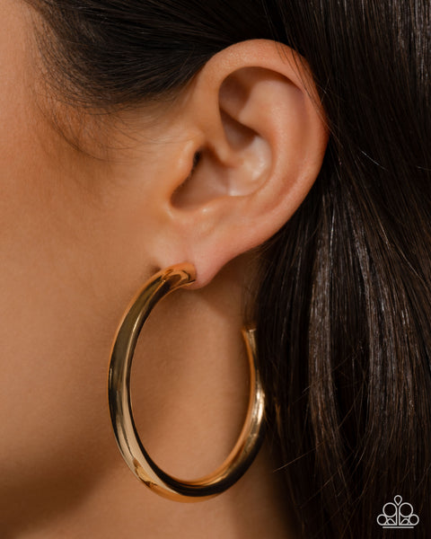 Sinuous Sheen - Gold Hoop earrings