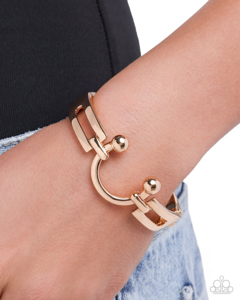 Paparazzi Luminous Latch - Gold Bracelet