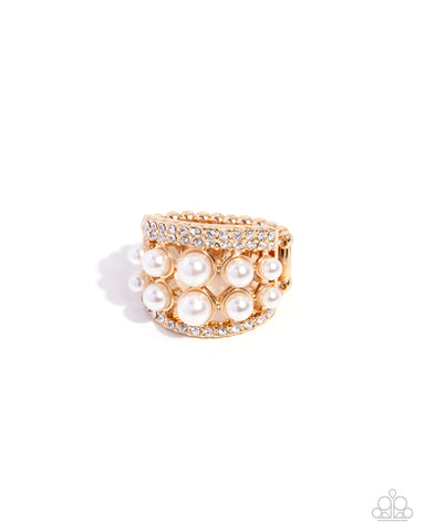 COMING SOON Paparazzi 
Glossy Gallery - Gold Pearl Ring