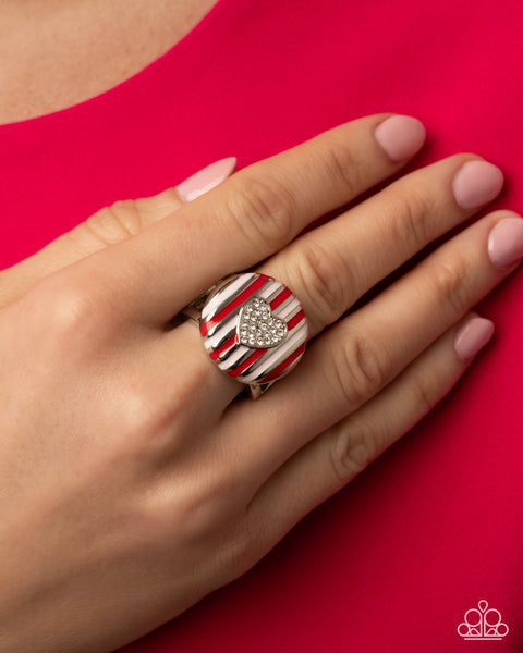 Paparazzi Striped Surprise Ring and Earrings Multi Set