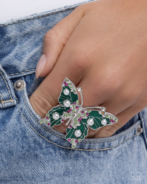COMING SOON Paparazzi 
Fluttering Formal Butterfly Green Ring