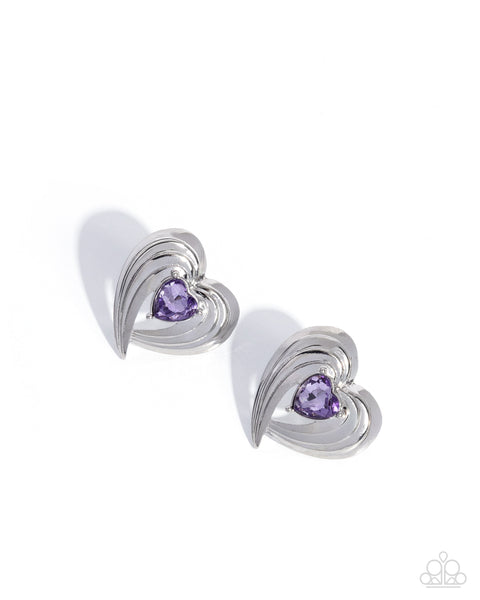 COMING SOON Paparazzi 
Daring Damsel - Purple Heart Earrings