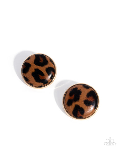 COMING SOON Paparazzi 
Cheetah Centerpiece - Gold Earrings
