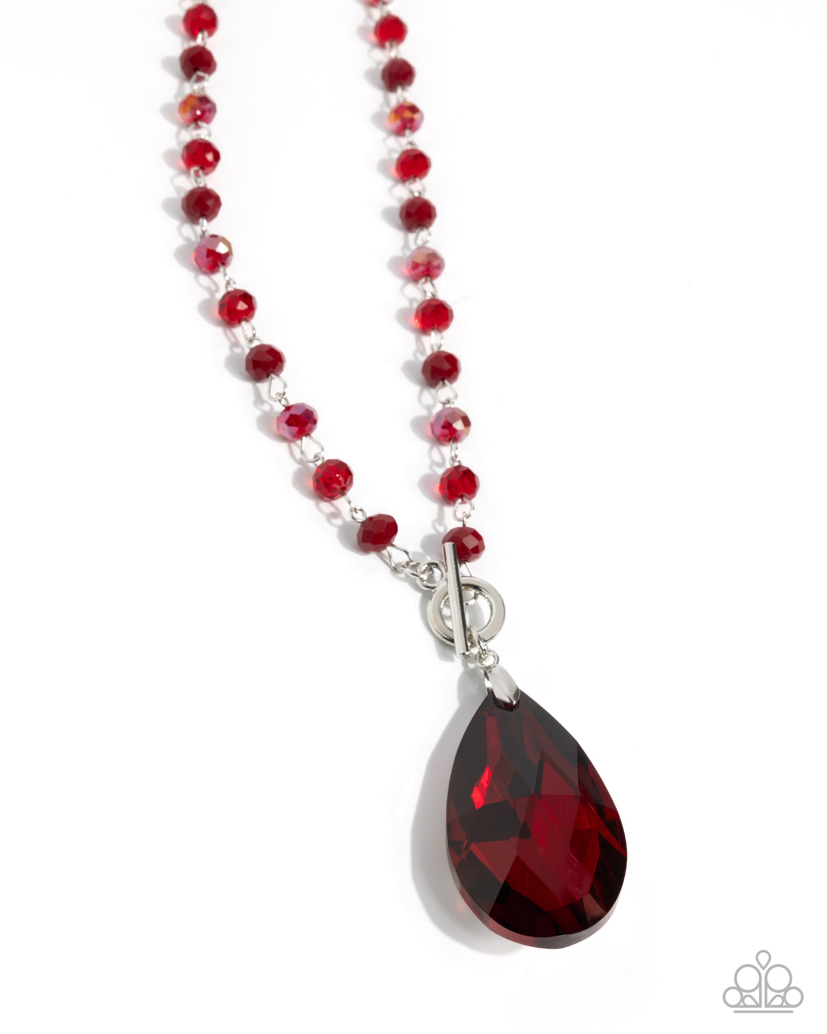 COMING SOON Paparazzi Teardrop Tale - Red Toggle Necklace