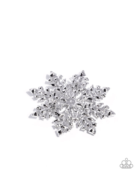 COMING SOON Paparazzi Snowflake Solstice - White Brooch