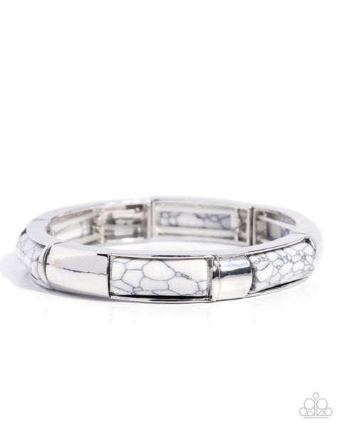 COMING SOON Paparazzi Memorable Marbling - White Bracelet