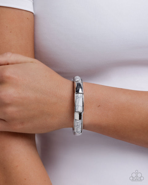 COMING SOON Paparazzi Memorable Marbling - White Bracelet