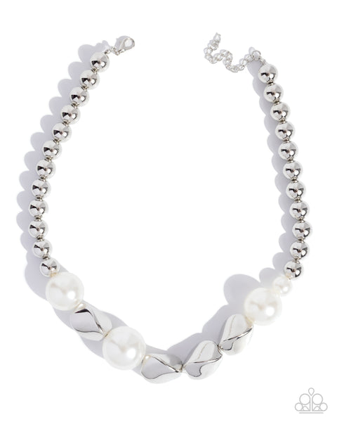 Paparazzi Night of Nights Pearl White Necklace