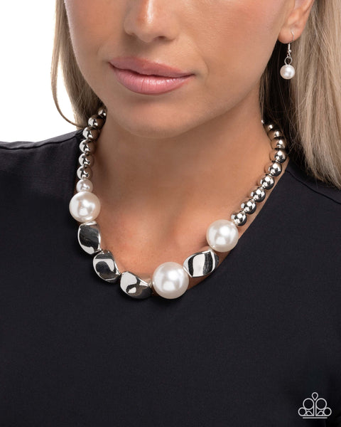 Paparazzi Night of Nights Pearl White Necklace