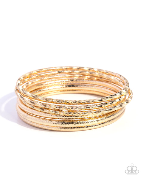 COMING SOON Paparazzi Dusted Delight - Gold Bangle Bracelets