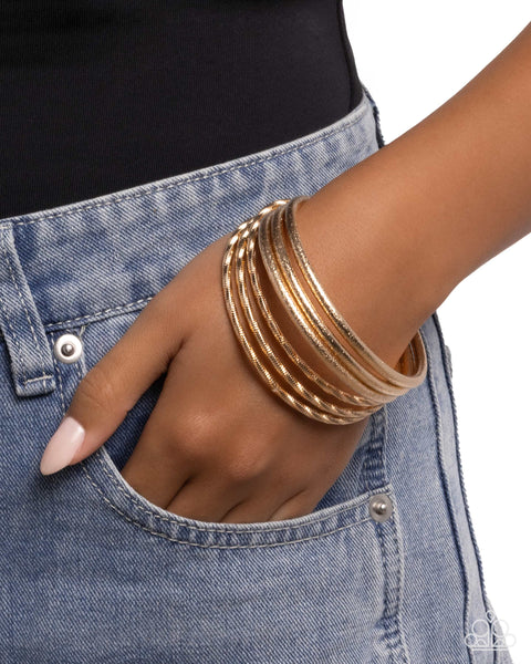 COMING SOON Paparazzi Dusted Delight - Gold Bangle Bracelets