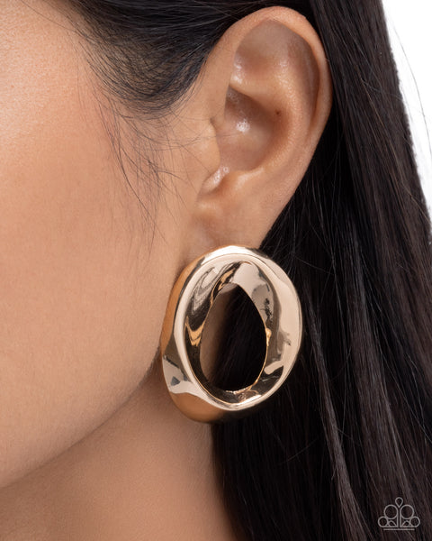 Paparazzi Adorable Announcement - Gold Earrings