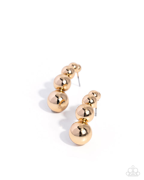 Paparazzi Graduated Grunge - Gold Earrings