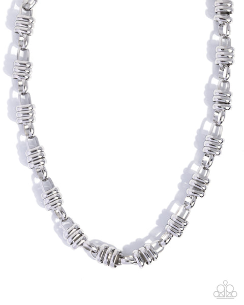 COMING SOON Paparazzi Interlocked Imitation - Silver Necklace