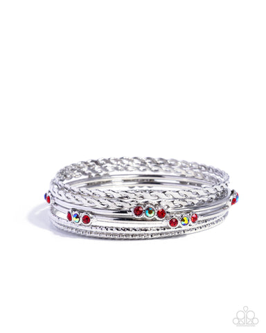 COMING SOON Paparazzi Braided Bangle - Red Bangle Bracelet