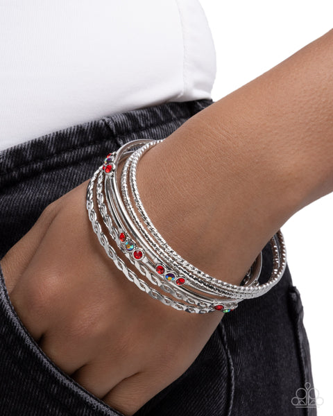 COMING SOON Paparazzi Braided Bangle - Red Bangle Bracelet