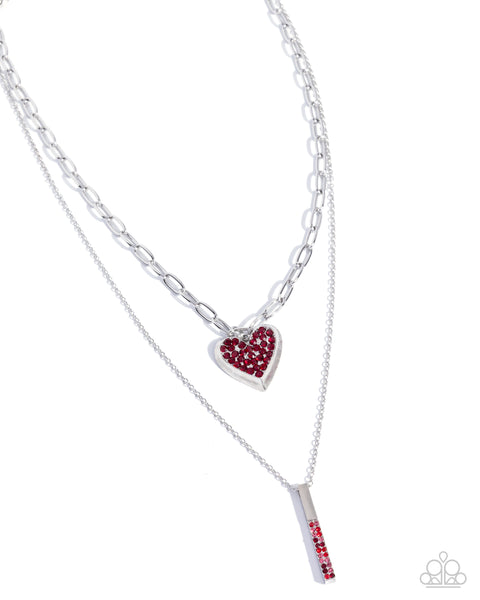 Paparazzi Valentines Volume - Red Necklace