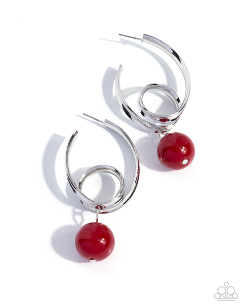 COMING SOON Paparazzi 
Larger Than LEISURE - Red Earrings