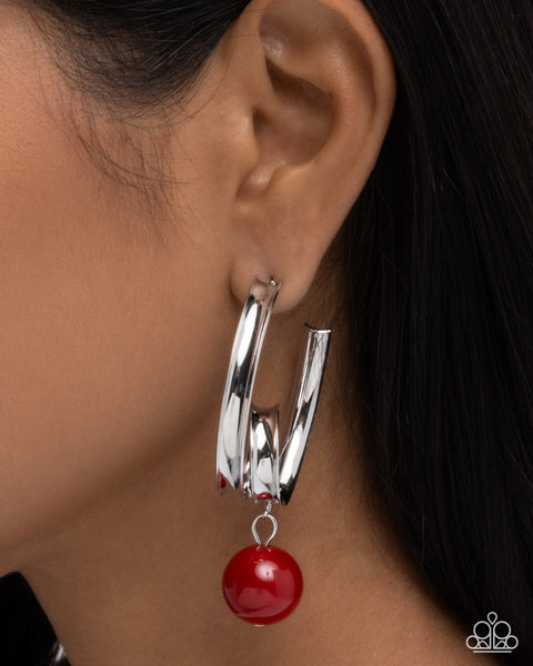 COMING SOON Paparazzi 
Larger Than LEISURE - Red Earrings